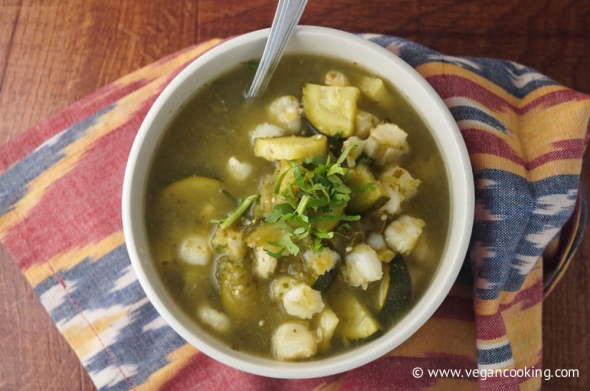 Slow Cooker Vegan Pozole Verde