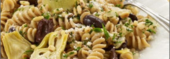 Artichoke-Pasta Toss with Pine Nuts