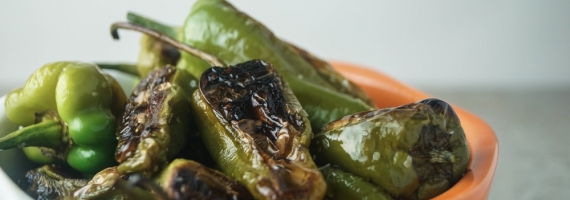 Roasted Sea Salt and Pepper Padron Peppers Roasted Sea Salt and Pepper Padron Peppers