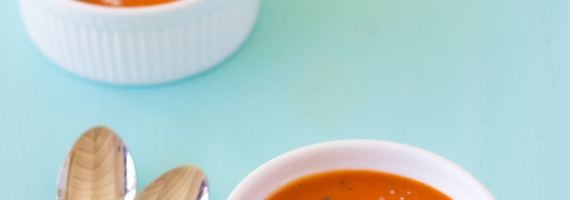 Roasted Tomato Soup with Grilled Cheese Croutons Roasted Tomato Soup with Grilled Cheese Croutons